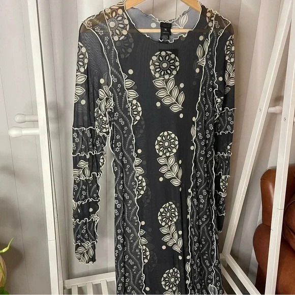 Anna Sui x Free People - Black Floral Mesh Dress - Size M, New With Tags - Picture 8 of 8